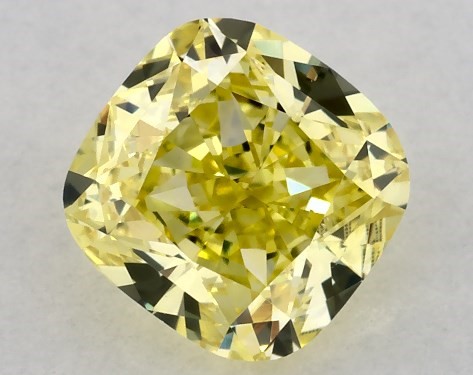 IGI 0.81 Carat Fancy Intense Yellow-VS2 Cushion Modified Cut Lab-Grown Diamond